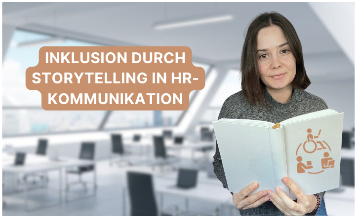 Katharina Rupp hält ein Buch mit einem Inklusions-Symbol
